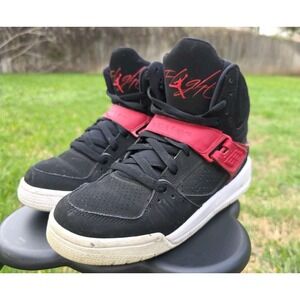 Nike Air Jordan Flight 45 High Black Gym Red Size 5.5Y Youth Sneakers 845095-006